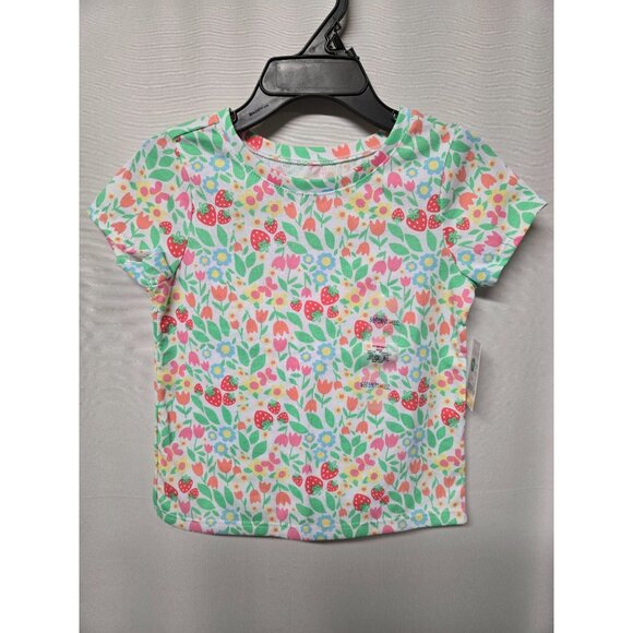 NWT Girls Strawberry Print Short Sleeve Tee Size 2T - Picture 1 of 2